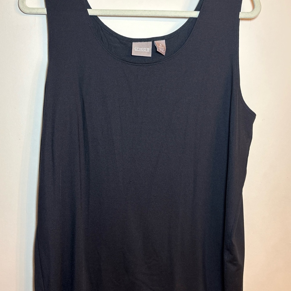 Chicos traveler stretchy black tank top size 3